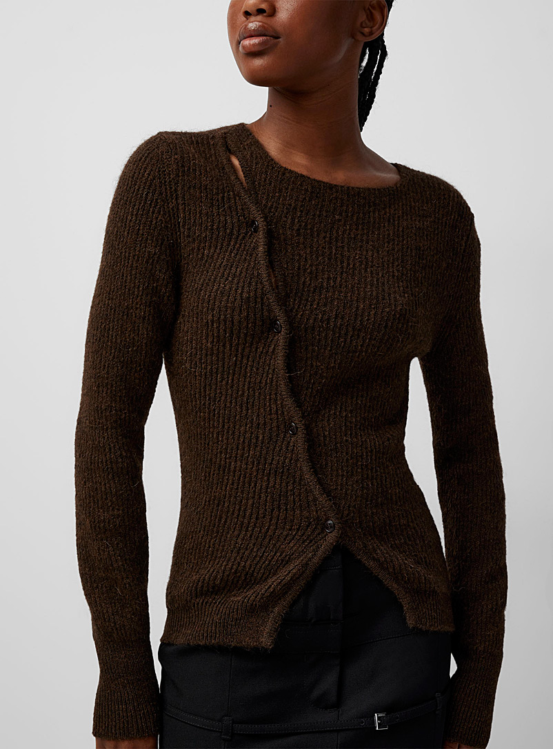 Jacquemus Dark Brown La Maille Pau sweater for women