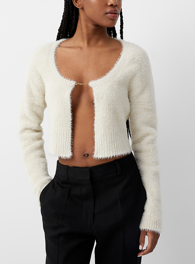 Jacquemus Ivory White La Maille Neve cardigan for women
