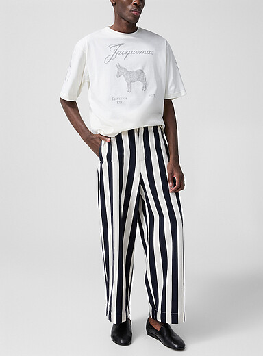 Jacquemus Patterned Blue N&icirc;mes parasol stripes pant for men