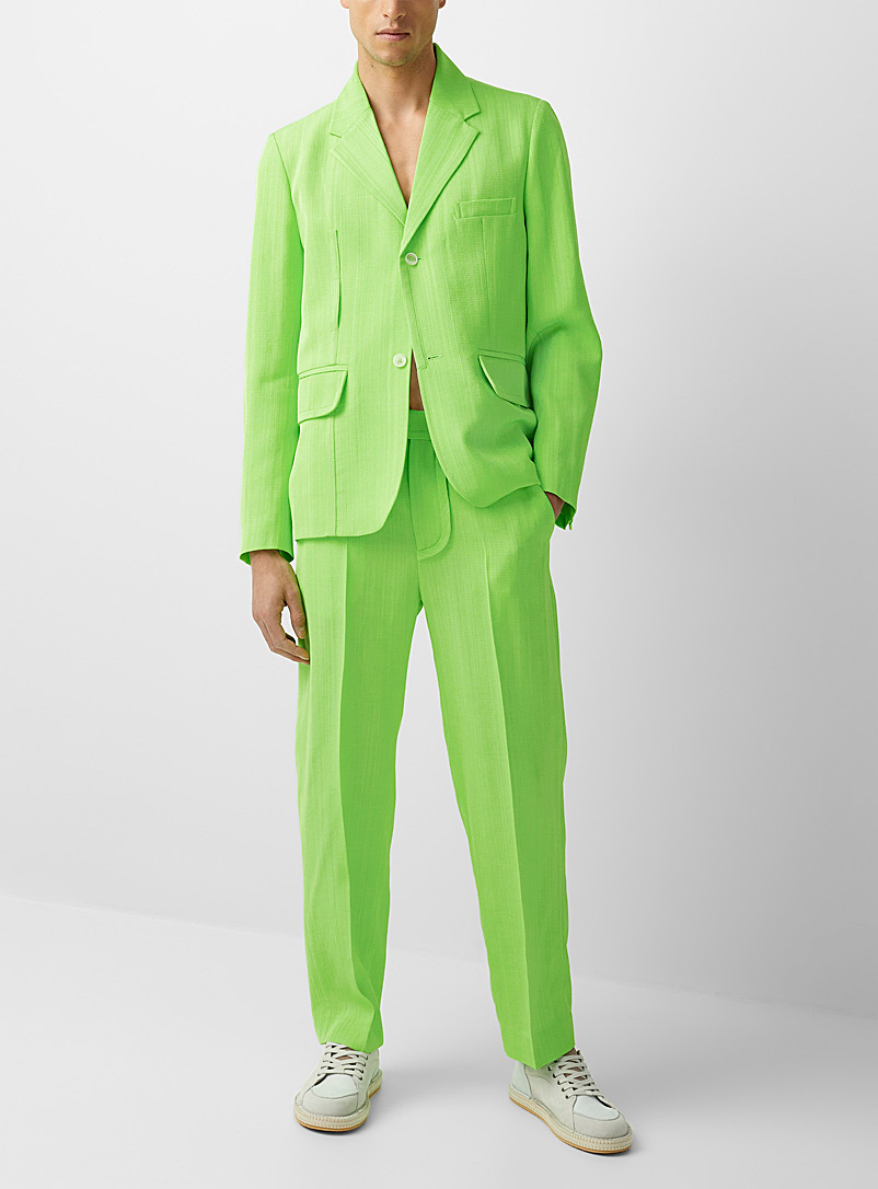 Jacquemus: Le pantalon Bacio vert néon Vert pour homme