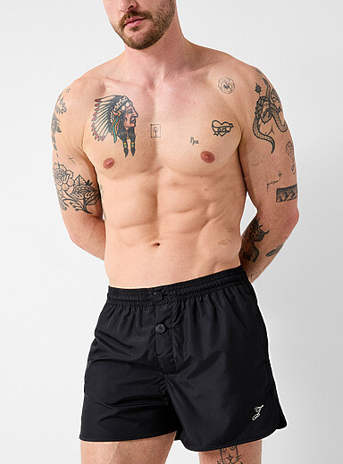 Puntini embroidered-logo bathing shorts