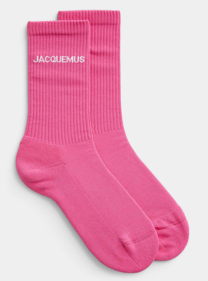 Jacquemus Pink Signature ribbed socks for men