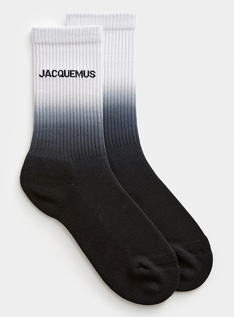 Jacquemus: La chaussette dégradée côtelée signature Noir pour homme
