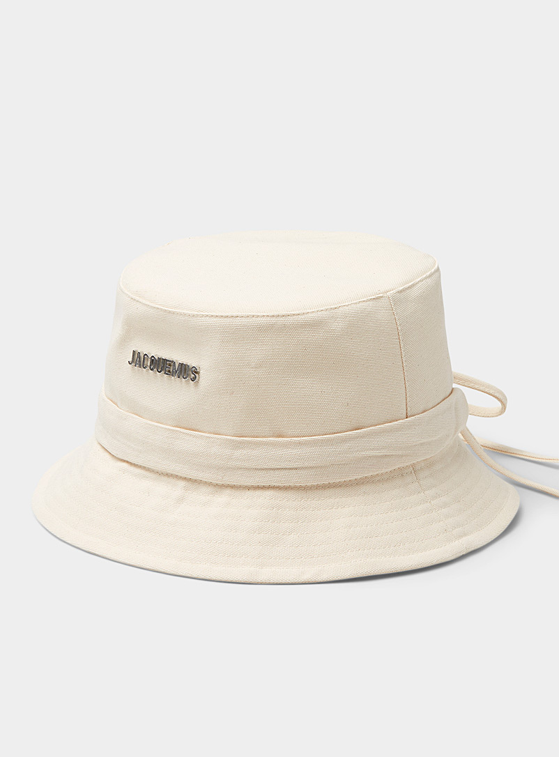 Jacquemus Ivory White Gadjo bucket hat for men