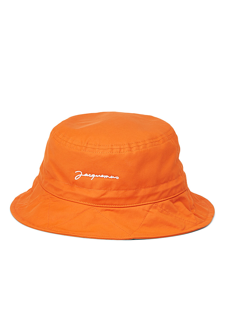 Jacquemus Orange Pichu orange bucket hat for men