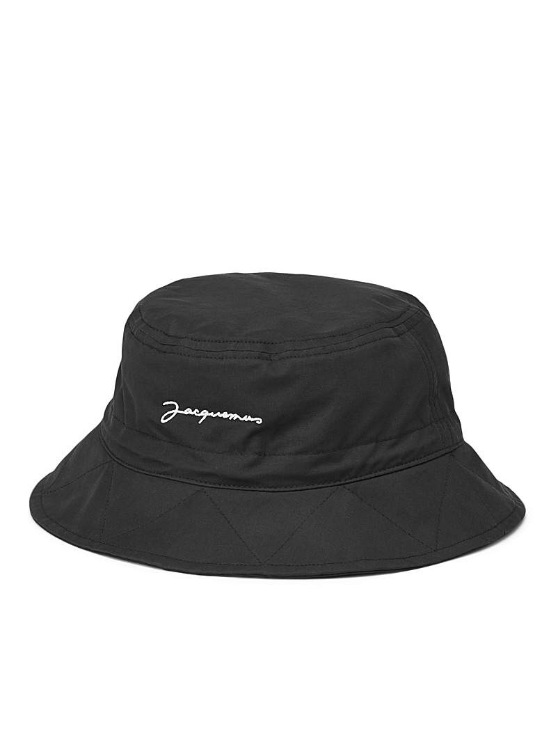 Jacquemus Black Pichu black bucket hat for men