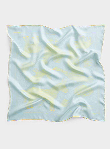 Animal print pure silk scarf