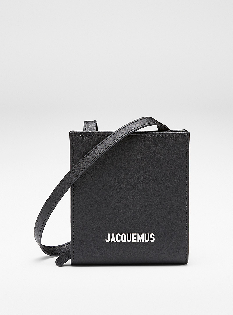 Jacquemus: Le portefeuille de cou Gadjo noir Noir pour homme