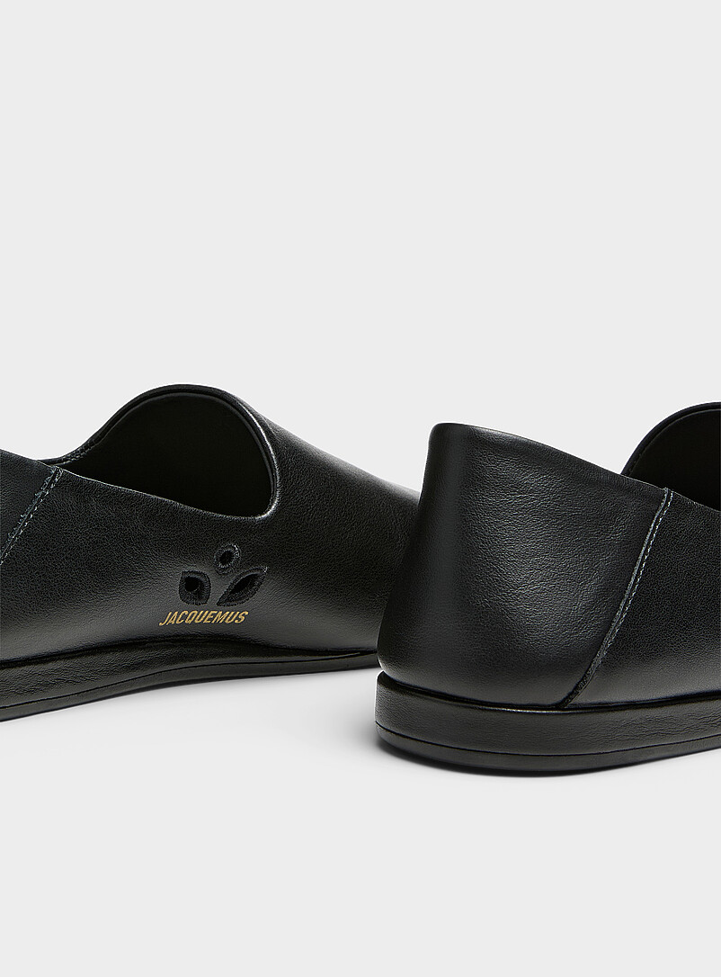 Jacquemus Black Foldable black leather flats Men for men