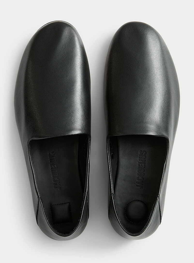 Jacquemus Black Foldable black leather flats Men for men