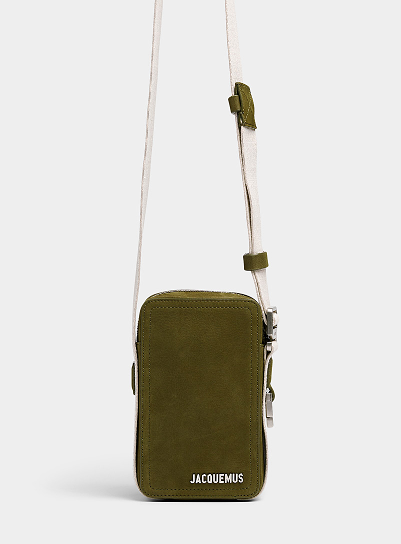 Jacquemus Green La Cuerda Vertical olive bag for men