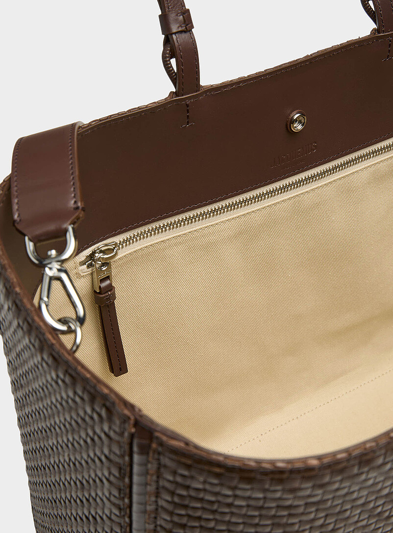 Jacquemus Brown Le Marino braided tote for men