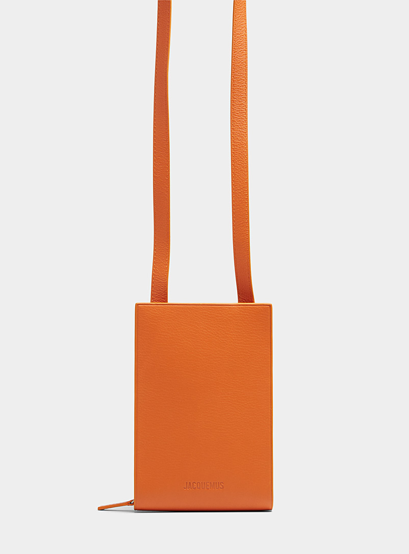 Jacquemus: Le sac de cou Gadjo orangé Orange pour homme