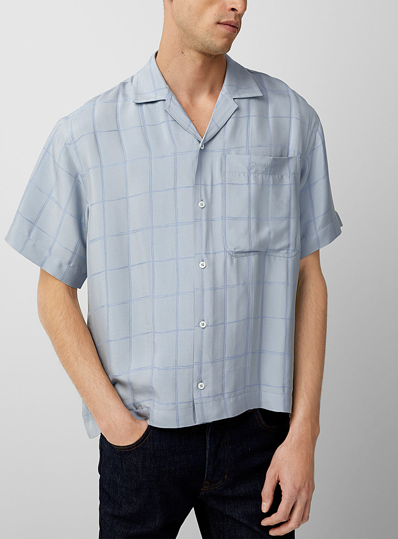 Jacquemus: La chemise Jean motif Summer Picnic Bleu à motifs pour homme