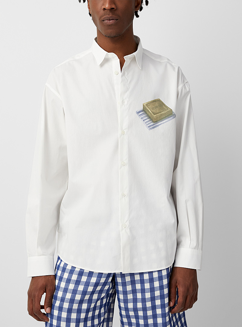 Jacquemus Patterned White Simon shirt for men