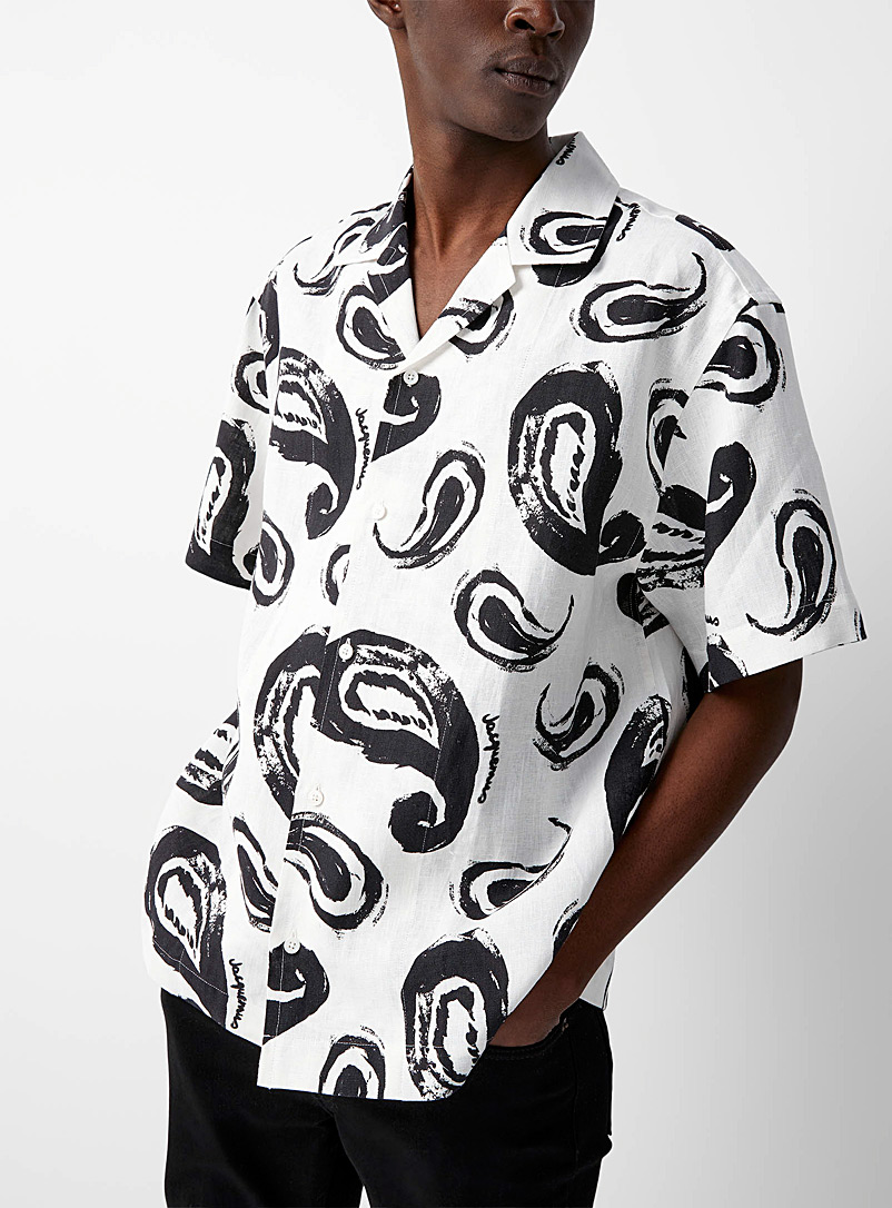 Jacquemus: La chemise Jean motif paisley Blanc pour homme
