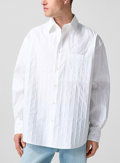 Jacquemus Off White Camargue loose pleated poplin shirt for men