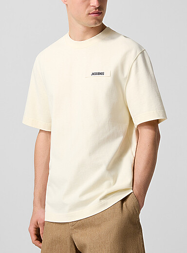 Jacquemus: Le t-shirt Gros Grain &Eacute;cru - Lin pour homme