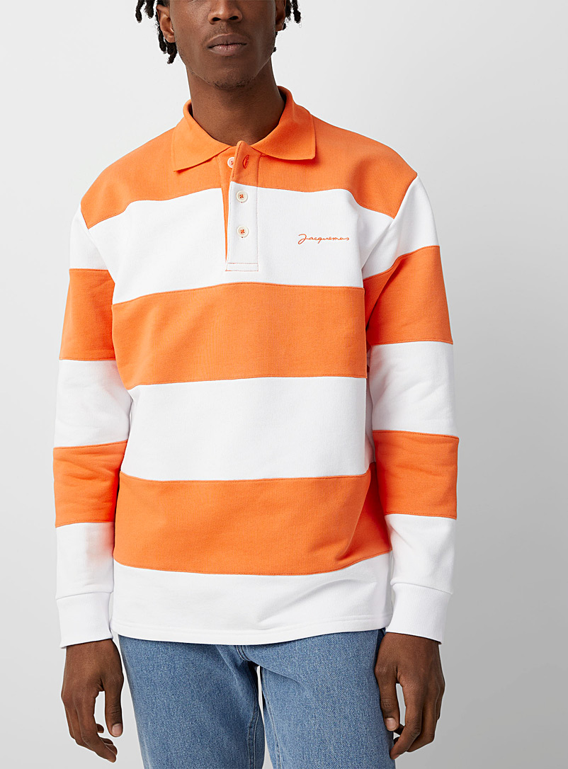 Jacquemus Orange Stripes polo shirt for men