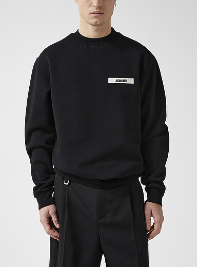 Jacquemus Black Logo band sweatshirt for men