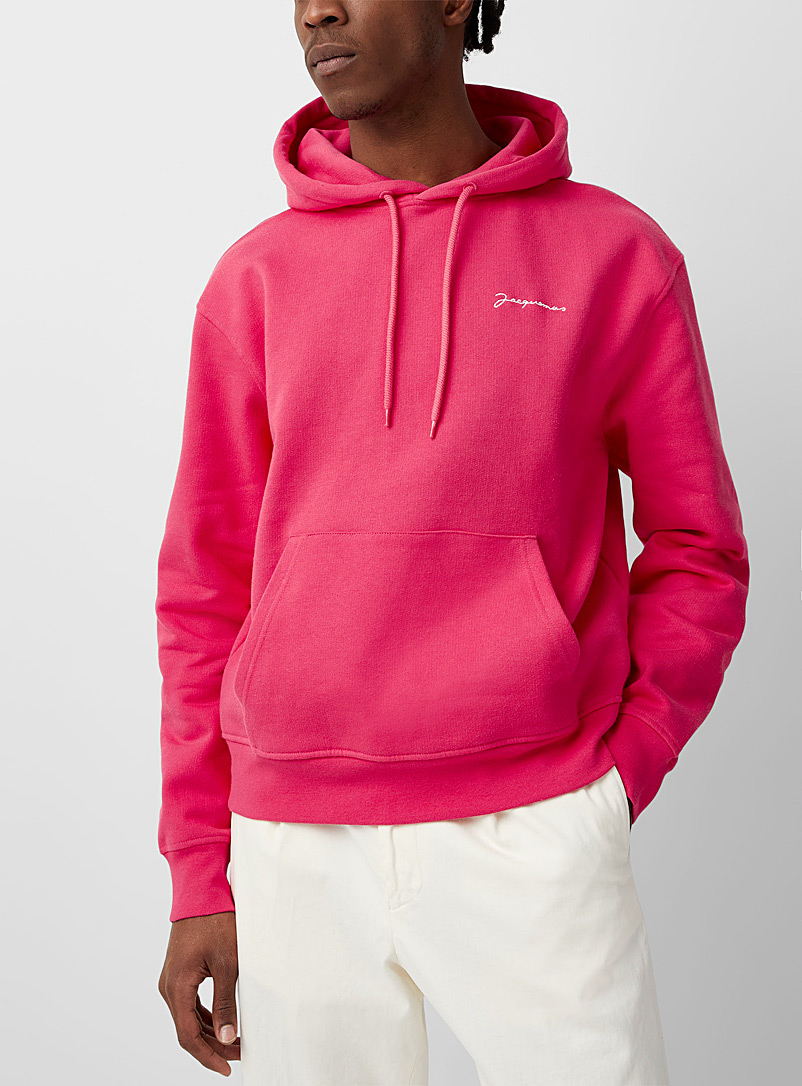 Jacquemus Pink Le Splash logo hoodie for men