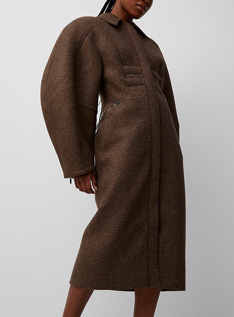 Jacquemus Dark Brown Croissant coat for women