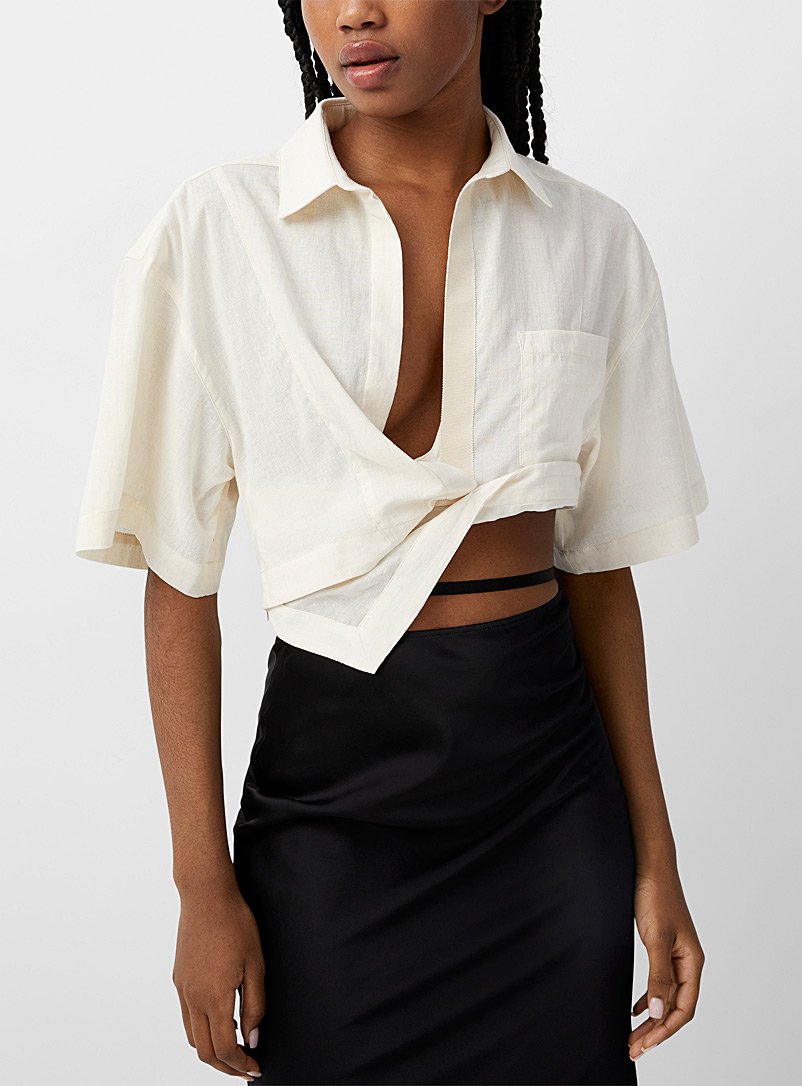 Jacquemus: La chemise Capri Ivoire blanc os pour femme