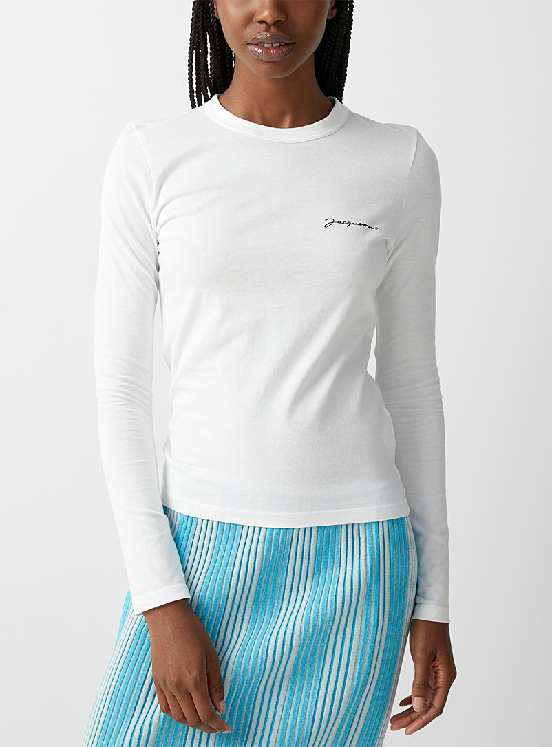 Jacquemus White Jacquemus long-sleeve T-shirt for women