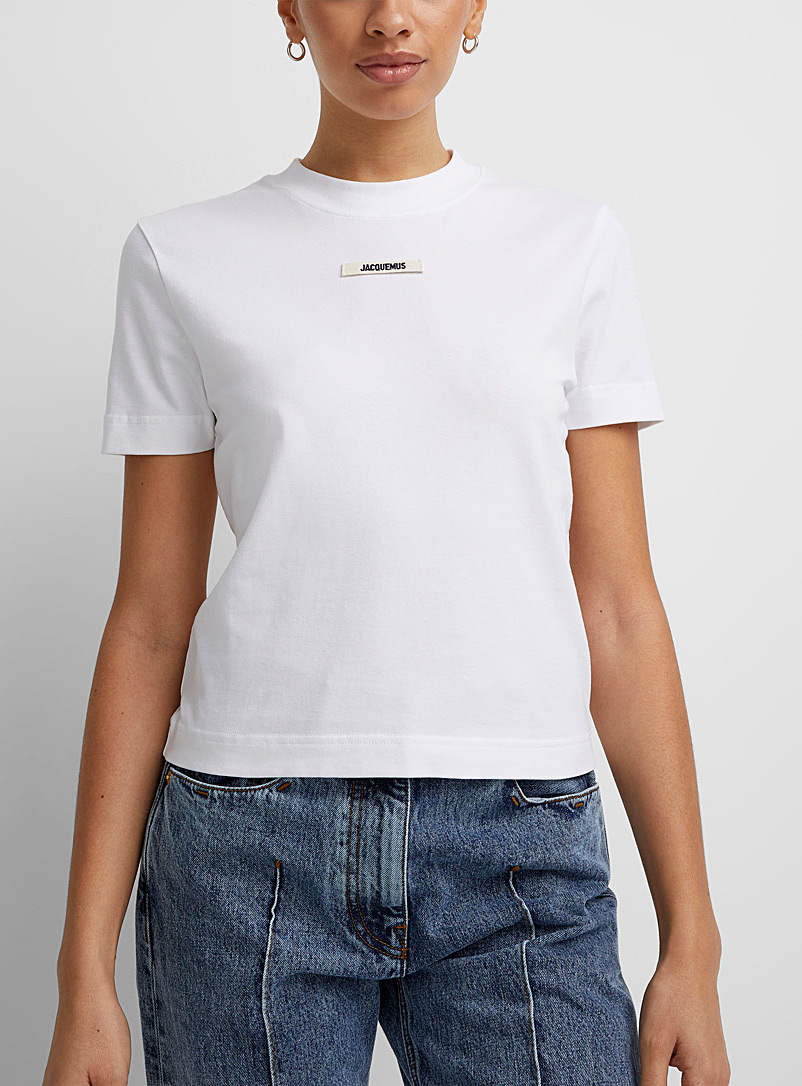 Jacquemus White Gros Grain T-shirt for women