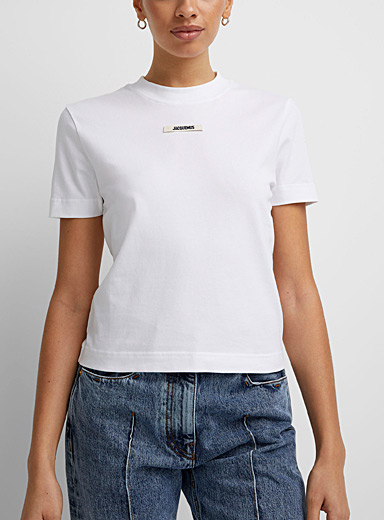Jacquemus: Le t-shirt Gros Grain Blanc pour femme