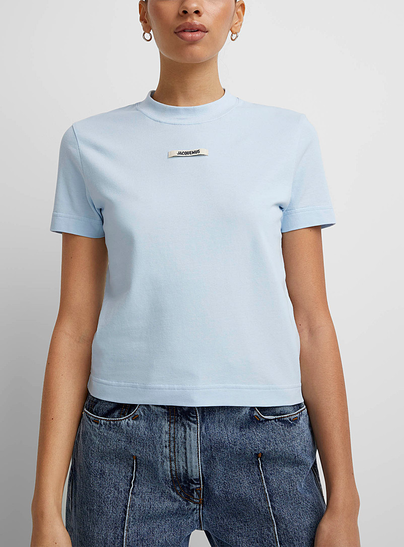 Jacquemus: Le t-shirt Gros Grain Bleu pâle - Bleu ciel pour femme