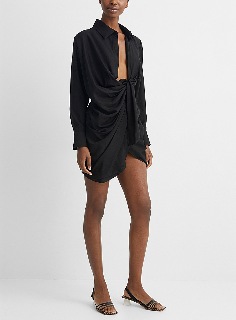 Jacquemus: La robe chemise Bahia Noir pour femme