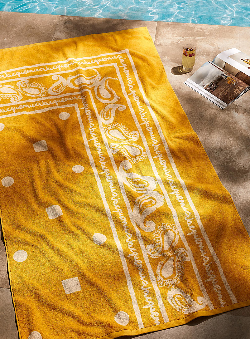 Jacquemus Patterned Yellow Bandana towel for women