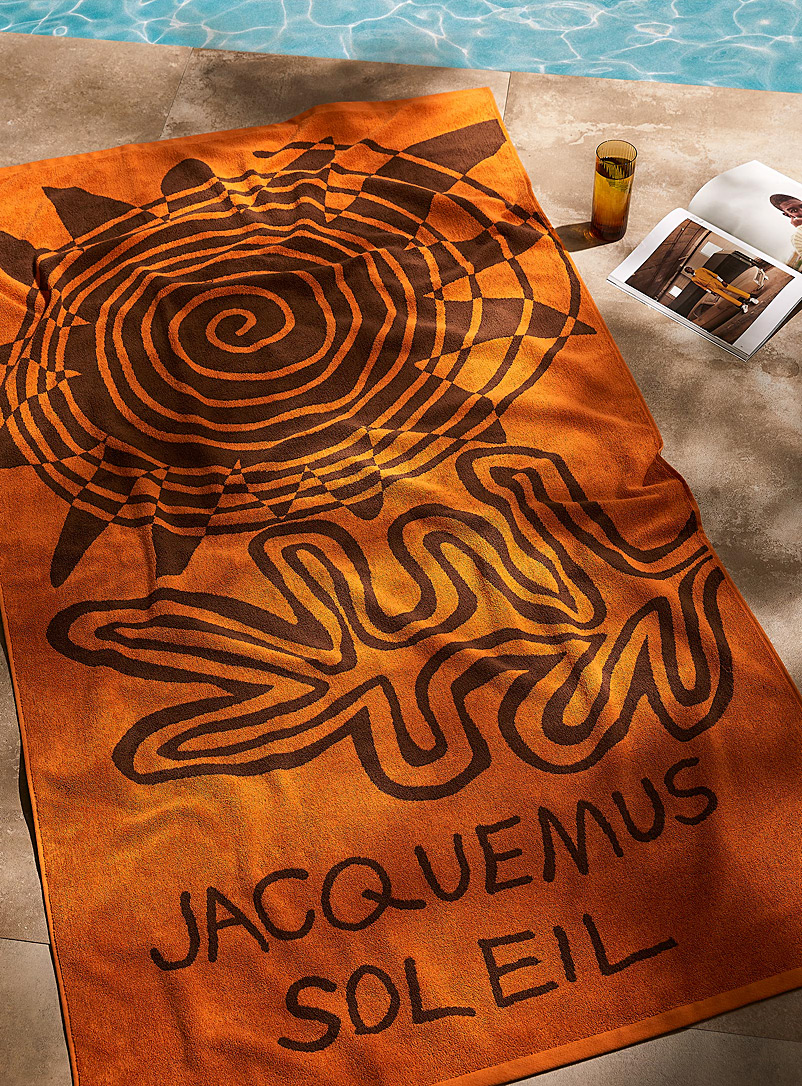 Jacquemus Patterned Orange Soleil towel for women
