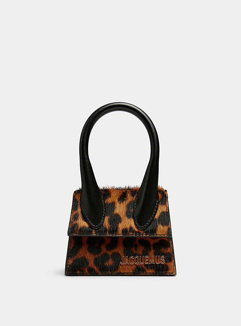 Jacquemus: Le sac Chiquito moyen léopard Noir à motifs pour femme