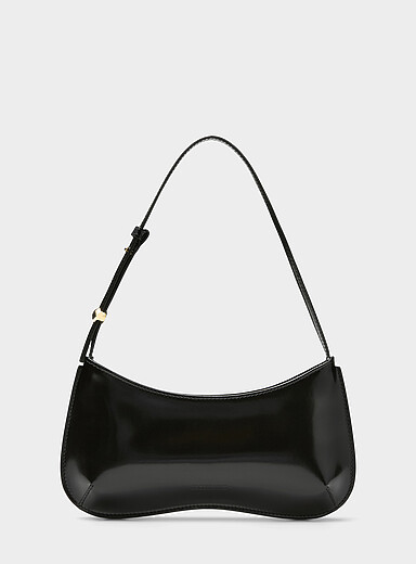 Le sac &agrave; main cuir noir Le Bisou