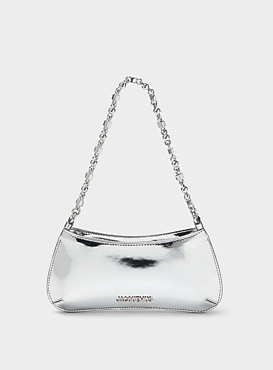 Jacquemus Silver Le Petit Bisou chrome handbag for women