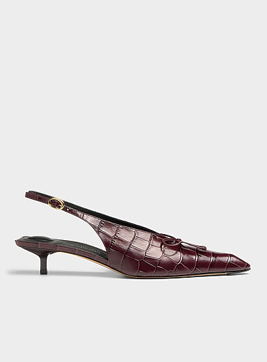 Jacquemus Burgundy Cubisto burgundy kitten-heel slingback pumps <b>Made in Italy</b> Women for women