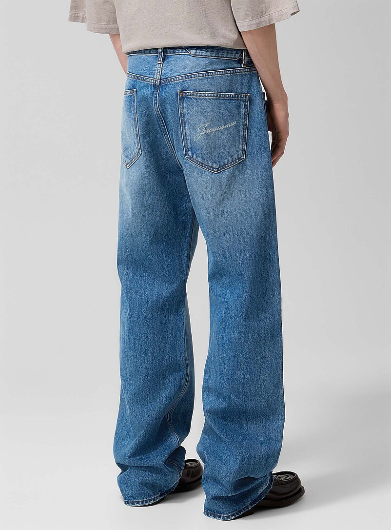 Embroidered pocket straight-leg de-Nîmes jean product image 3