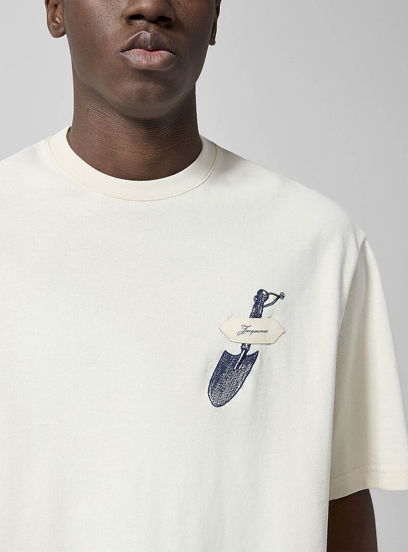 Embroidered shovel T-shirt product image 3