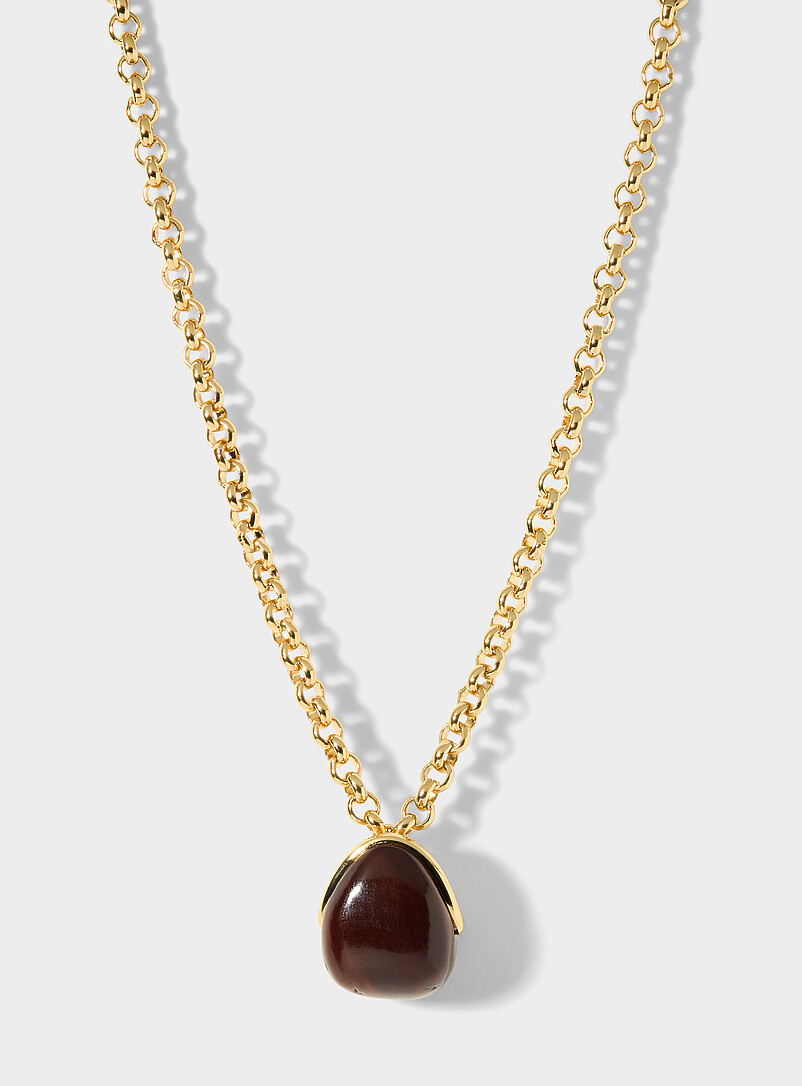 Raisin Wood Pendant Necklace