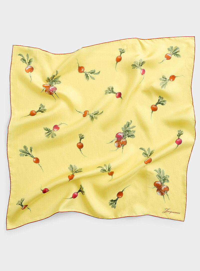 Radish Print Pure Silk Scarf