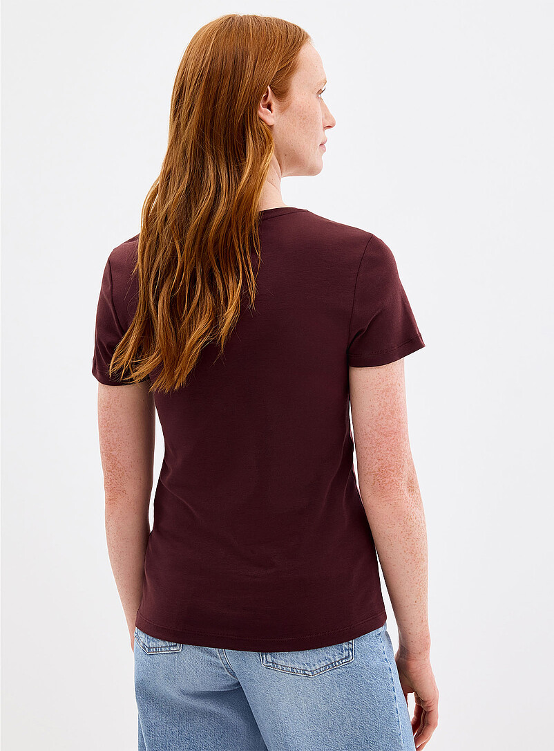 Robert Barakett: Le t-shirt luxueux coton pima Rouge framboise - Cerise pour femme