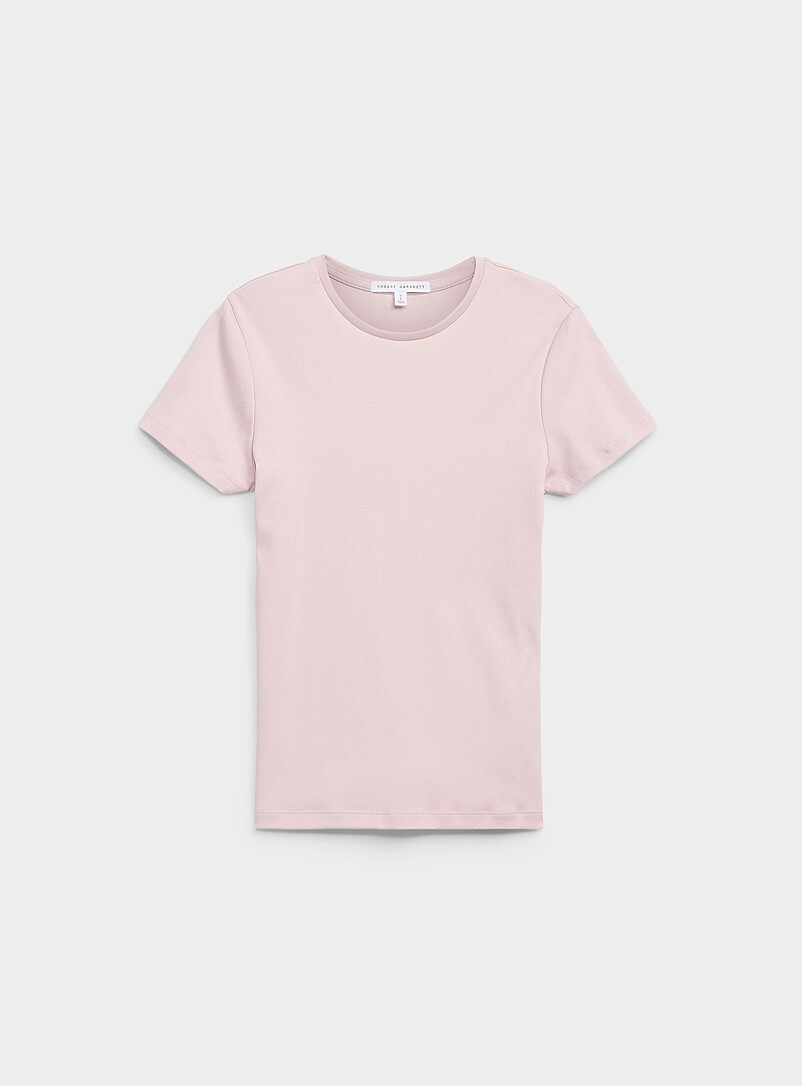 Robert Barakett: Le t-shirt luxueux coton pima Rouge framboise - Cerise pour femme