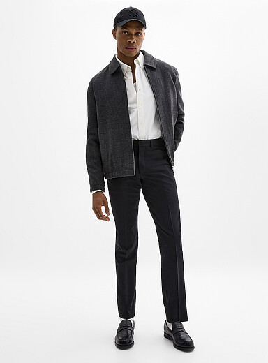 Riviera by Jack Victor Black Franco washable stretch pant <b>Straight fit</b> for men