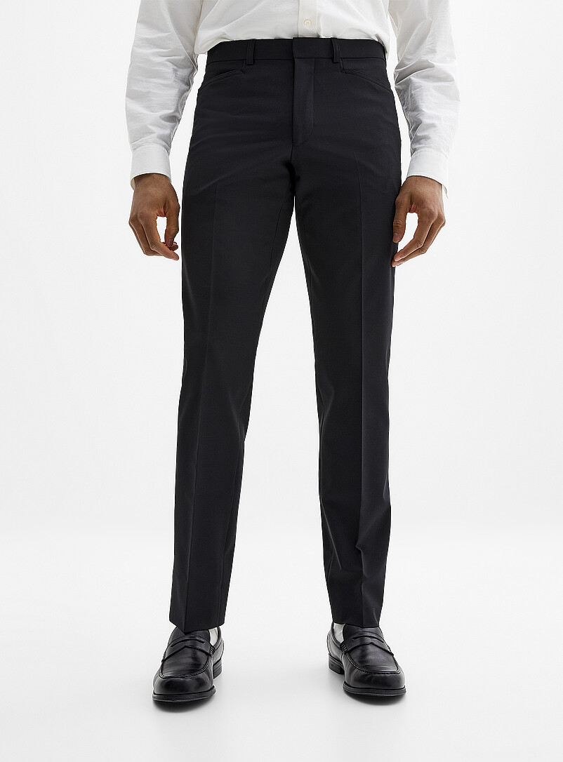 Riviera by Jack Victor: Le pantalon extensible lavable Franco <b>Coupe droite</b> Noir pour homme