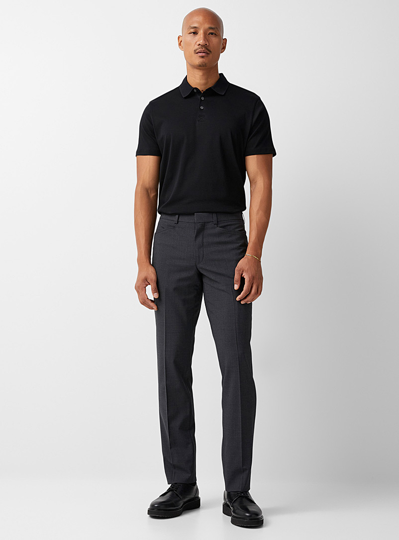 Riviera by Jack Victor Charcoal Franco stretch pant Straight fit for men