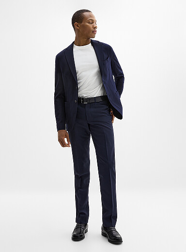 Riviera by Jack Victor: Le pantalon extensible lavable Franco <b>Coupe droite</b> Bleu fonc&eacute; - Indigo pour homme