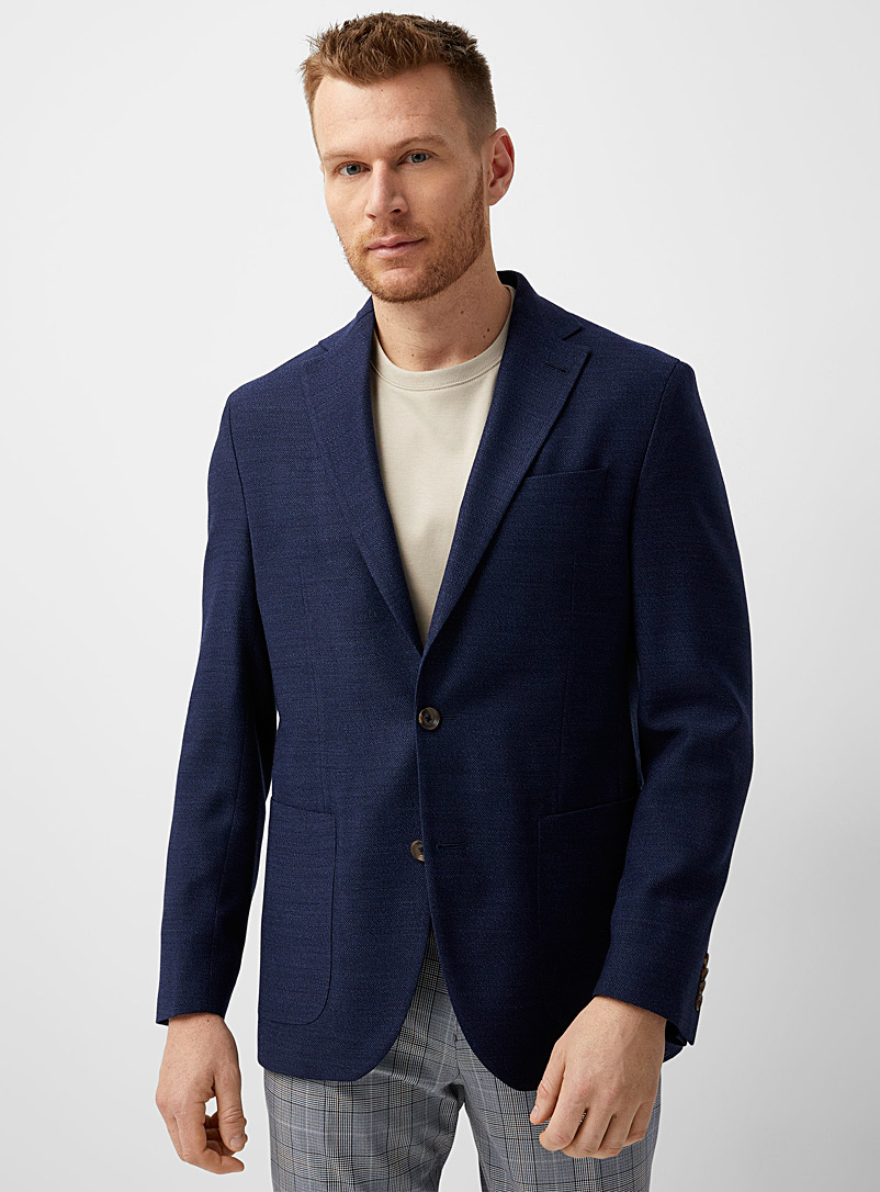 Navy knit jacket Regular fit | Jack Victor | Shop Men's Regular Fit ...