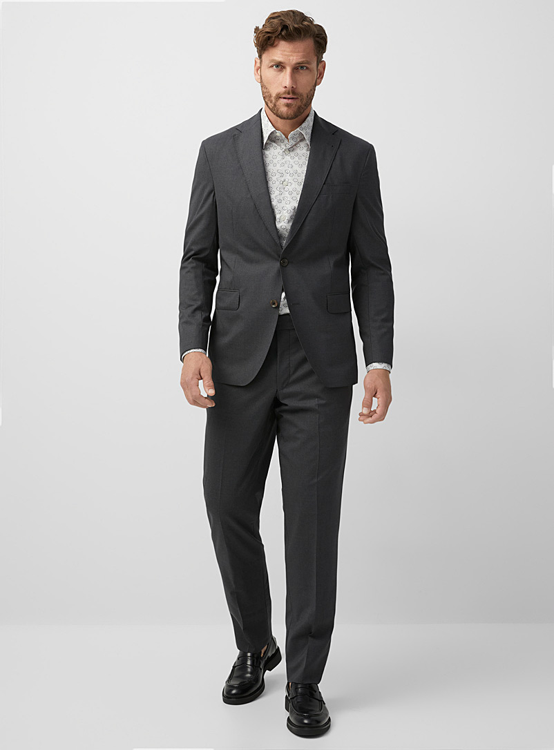 Jack Victor Charcoal Stretch lightweight suit Semi-slim fit for men